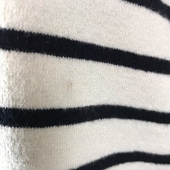 ZARA KNIT Bell Sleeve Ruffle Shoulder Stripe Sweater Size Small - Picture 4 of 4